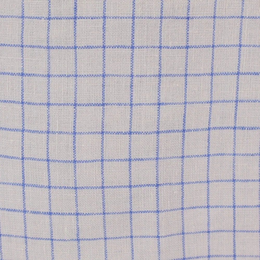 UNTUCKit Biltmore WR Linen Shirt Men Medium Grey Blue Grid Checks Slim Fit